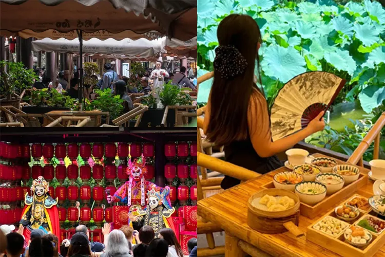 Sichuan opera face changing performance
Wenshu Monastery vegetarian dishes
People's Park teahouse scene