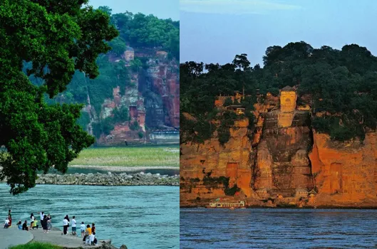 Leshan Giant Buddha close up face
Leshan Giant Buddha from river view